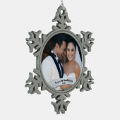 Net getrouwd Eerste Kerst Keepsake Tin Sneeuwvlok Ornament (Links)