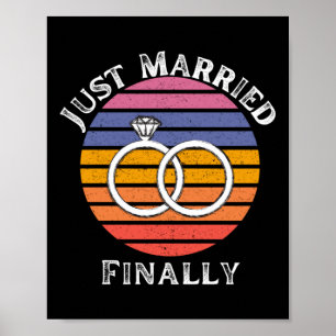 Net getrouwd eindelijk getrouwd grappige bruid bru poster