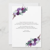 Net getrouwd Elegant bloemenscript trouwfoto Aankondiging (Achterkant)