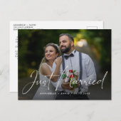 Net getrouwd Elegant Foto Bruiloft Briefkaart (Voorkant / Achterkant)