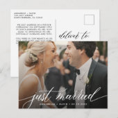 Net getrouwd Elegant Foto Bruiloft Briefkaart (Voorkant / Achterkant)