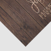 Net getrouwd Elegant Goud Typografie Rustiek Bruin Tissuepapier (Detail)