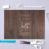 Net getrouwd Elegant Goud Typografie Rustiek Bruin Tissuepapier (Craft)