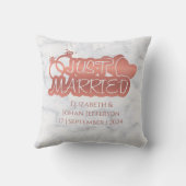 Net getrouwd Elegant Roos Goud Bruiloft Souvenirs Kussen (Achterkant)