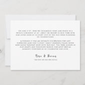 Net getrouwd Elegant Script Wedding Custom Foto Aankondiging (Achterkant)