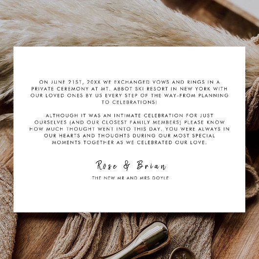 Net getrouwd Elegant Script Wedding Custom Foto Aankondiging