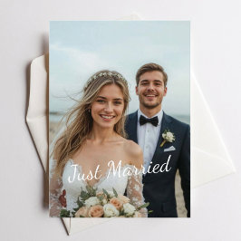 Net getrouwd Elegant Wedding Photo Aankondiging