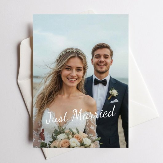 Net getrouwd Elegant Wedding Photo Aankondiging