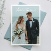 Net getrouwd Elegant Wedding Photo Aankondiging Briefkaart