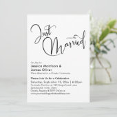 Net Getrouwd Elegante Calligrafie in Zwart & Wit Kaart (Staand voorkant)