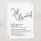 Net Getrouwd Elegante Calligrafie in Zwart & Wit Kaart (Voorkant / Achterkant)