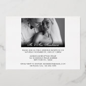 Net Getrouwd | Elegante Foto Bruiloftsontvangst  Folie Uitnodiging (Achterkant)