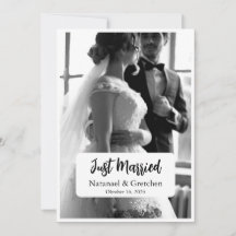 Net Getrouwd Elegante Huwelijksfoto Aankondiging 