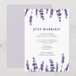 Net getrouwd Elegante lavendel trouwkaart Kaart