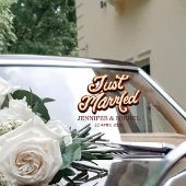 Net Getrouwd elegante script huwelijksauto Raamsticker