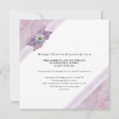 Net Getrouwd Elegante Stof Roze Bloem Marmer Kaart (Achterkant)