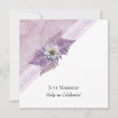 Net Getrouwd Elegante Stof Roze Bloem Marmer Kaart (Voorkant)