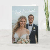 Net Getrouwd Elegante Trouwfoto Aankondiging (Voorkant)