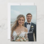 Net Getrouwd Elegante Trouwfoto Aankondiging (Voorkant)