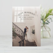 Net Getrouwd Elopement Huwelijksfoto Aankondiging (Staand voorkant)