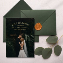 Net getrouwd Elopement trouwfoto aankondiging