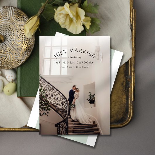 Net getrouwd Elopement trouwfoto aankondiging