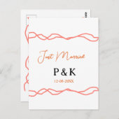 Net getrouwd en voeg de naam van het paar toe datu briefkaart (Voorkant / Achterkant)