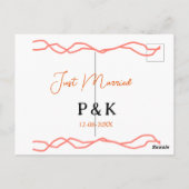 Net getrouwd en voeg de naam van het paar toe datu briefkaart (Achterkant)