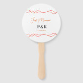 Net getrouwd en voeg de naam van het paar toe datu handwaaier (Achterkant)