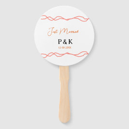 Net getrouwd en voeg de naam van het paar toe datu handwaaier