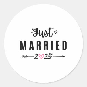 Net getrouwd EST 2025 huwelijksreis bruidsparen An Ronde Sticker