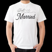 Net getrouwd Fancy Script Heart Pas getrouwd T-shi T-shirt