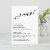 Net Getrouwd Fancy Script Post Huwelijksfeest Vier Kaart (Staand voorkant)