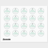 Net getrouwd Favor Stickers (Mint Groen / Grijs) (Vel)