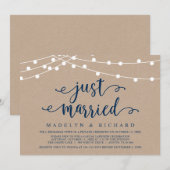 Net getrouwd, feestelijke viering van een intieme  kaart (Voorkant / Achterkant)