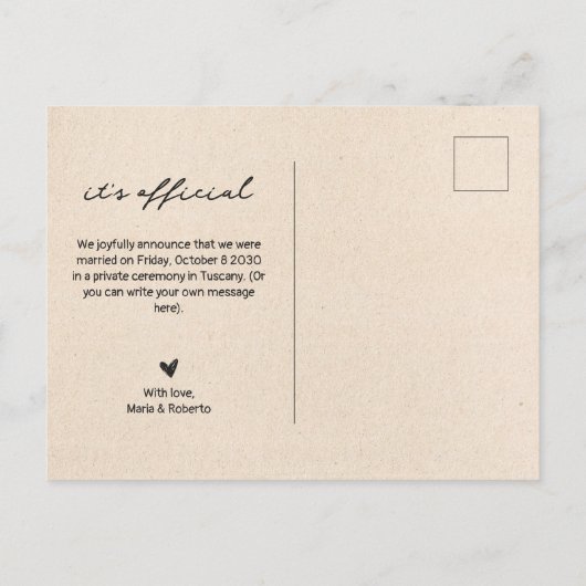  net getrouwd foto aankondigingskaart (Achterkant)