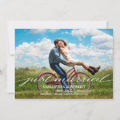 Net getrouwd Foto bruiloft aankondiging uitnodigin (Voorkant)