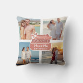 Net getrouwd Foto Collage Bruiloft Familie Gift Kussen (Achterkant)