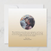 Net getrouwd foto gouden type bruiloft aankondigin kaart (Achterkant)