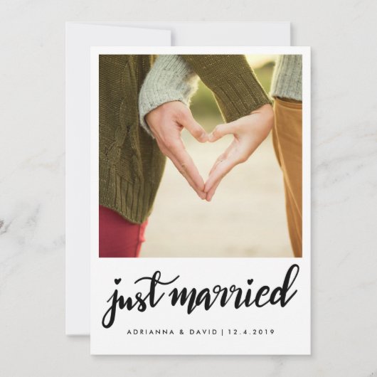 Net Getrouwd | Foto Huwelijk | Handgeschreven Scri Aankondiging (Voorkant)