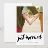 Net Getrouwd | Foto Huwelijk | Handgeschreven Scri Aankondiging (Voorkant / Achterkant)