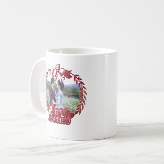 Net getrouwd Foto Keepsake Koffiemok (Voorkant links)