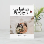 Net getrouwd Foto Kerstmis bruiloft aankondiging (Staand voorkant)