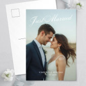 Net getrouwd Foto Moderne bruiloft aankondiging Briefkaart
