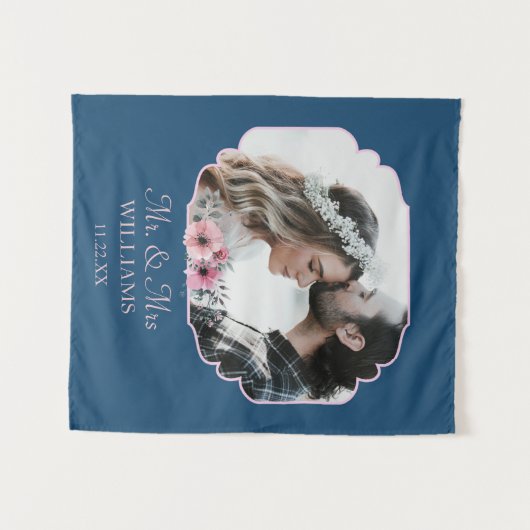 Net Getrouwd Foto Portret Huwelijksverjaardag  Wandkleed (Voorkant (horizontaal))