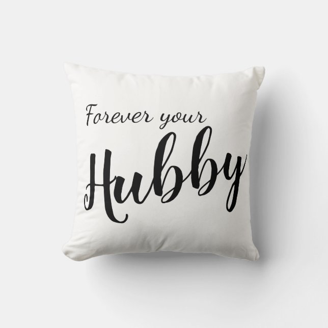 Net getrouwd Fun Elegant "Forever Your Hubby" Kussen (Voorkant)