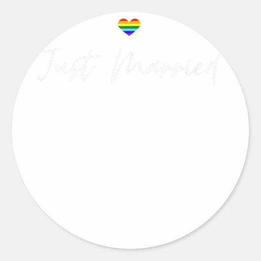Net Getrouwd Gay Bruiloft LGBTQ Lesbische Bruid Ga Ronde Sticker (Voorkant)