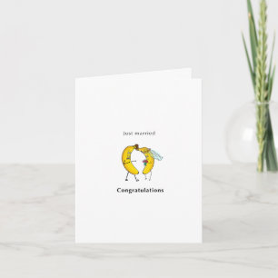 Net getrouwd, gefeliciteerd, bananen kaart