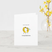 Net getrouwd, gefeliciteerd, bananen kaart (Gele Bloem)