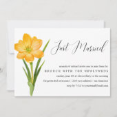 Net getrouwd Gele narcis post trouw brunch Kaart (Voorkant)